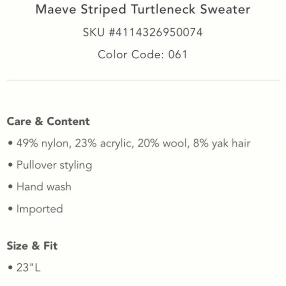 Maeve Pink and Burgundy Striped Turtleneck Sweater - Picture 5 of 15